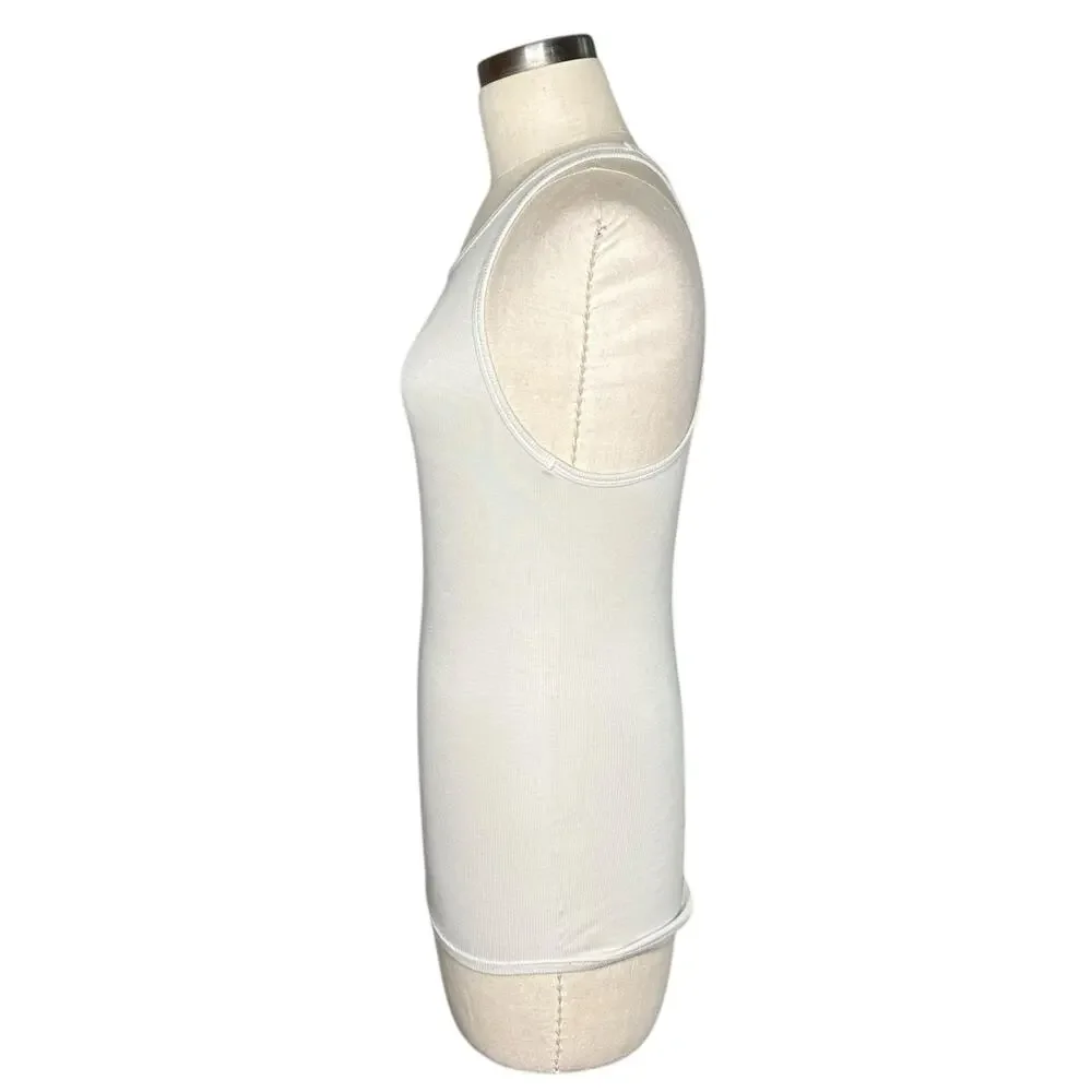 STATESIDE Basic Cream Ribbed Knit Racerback Tank Top Women's Size‎ Small S - Picture 2 of 5